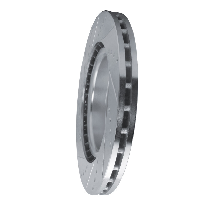 Picture of R1 2021-2025 Acura TLX Front Right Drilled & Slotted Silver Brake Rotor