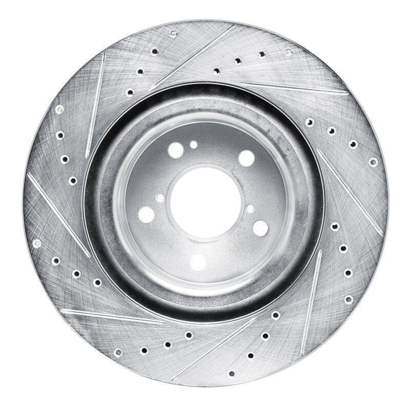 Picture of R1 2022-2026 Acura MDX Front Right Drilled & Slotted Silver Brake Rotor