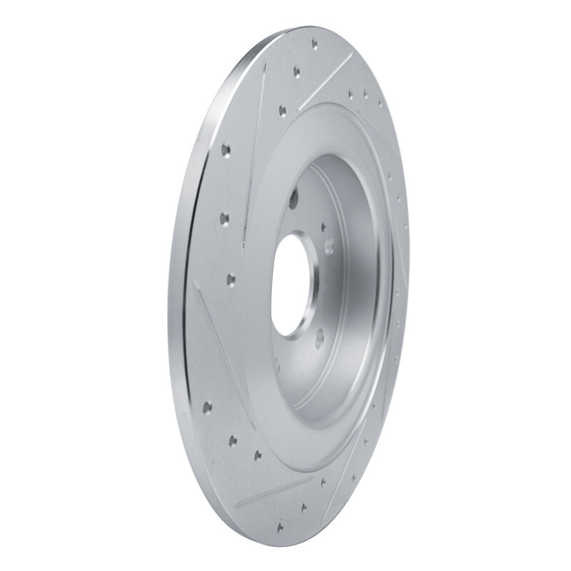 Picture of R1 2021-2025 Acura TLX Rear Right Drilled & Slotted Silver Brake Rotor