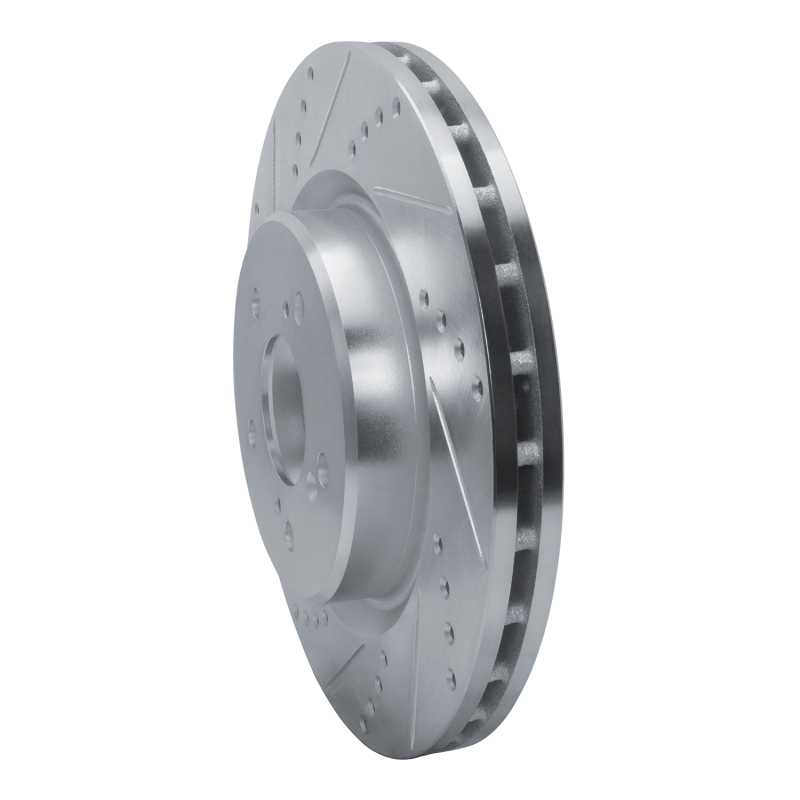 Picture of R1 2021-2025 Acura TLX Front Left Drilled & Slotted Silver Brake Rotor