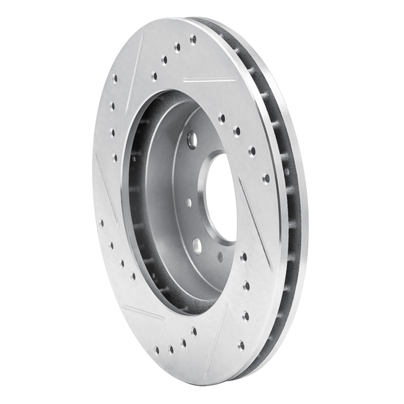Picture of R1 1998-2002 Acura CL Front Right Drilled & Slotted Silver Brake Rotor