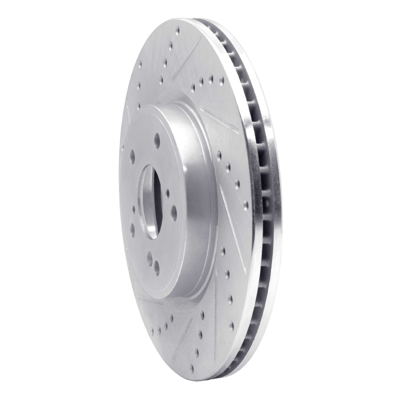Picture of R1 2013-2025 Acura ADX Front Left Drilled & Slotted Silver Brake Rotor