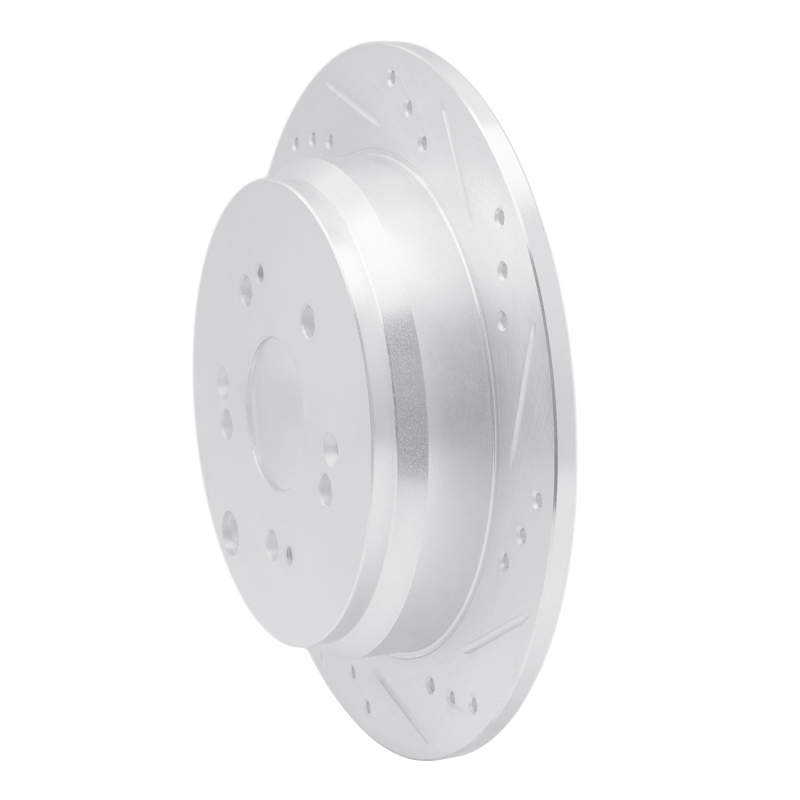 Picture of R1 2005-2018 Acura RDX Rear Right Drilled & Slotted Silver Brake Rotor
