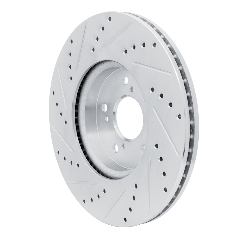 Picture of R1 2013-2025 Acura ILX Front Right Drilled & Slotted Silver Brake Rotor