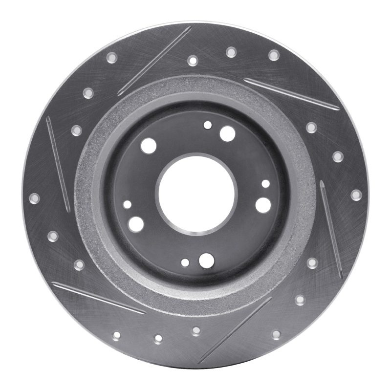 Picture of R1 05-17 Honda Accord Rear Right Drilled & Slotted Silver Brake Rotor