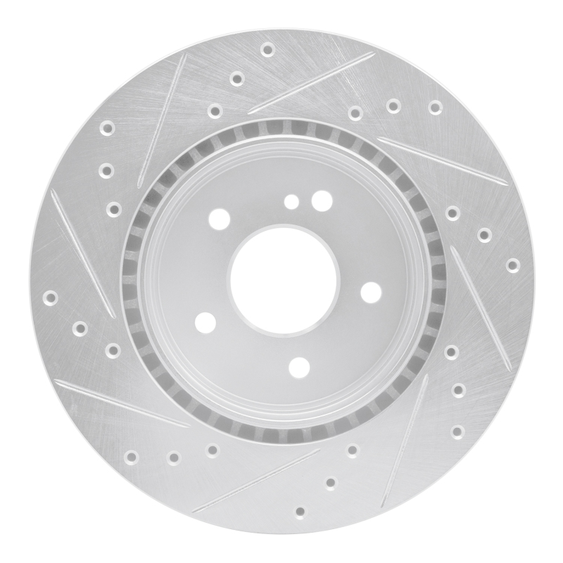 Picture of R1 1998-2009 Chrysler Crossfire Rear Right Drilled & Slotted Silver Brake Rotor