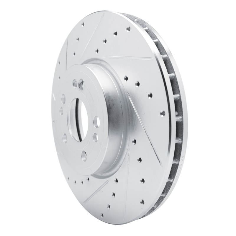 Picture of R1 2020-2023 Mercedes-Benz GLE350 Front Left Drilled & Slotted Silver Brake Rotor