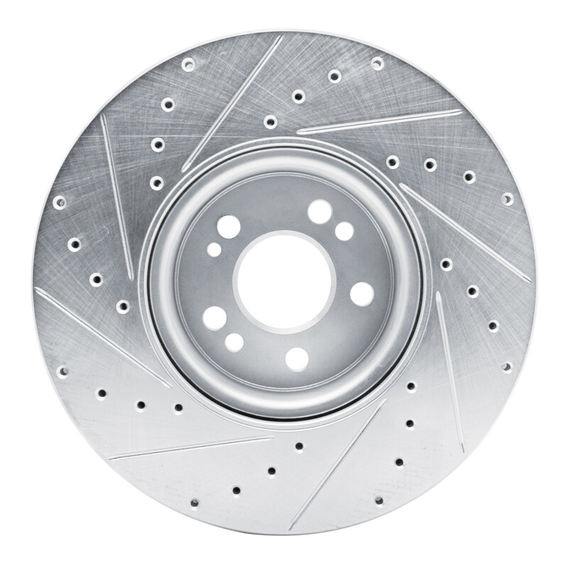 Picture of R1 2020-2023 Mercedes-Benz GLE350 Front Right Drilled & Slotted Silver Brake Rotor