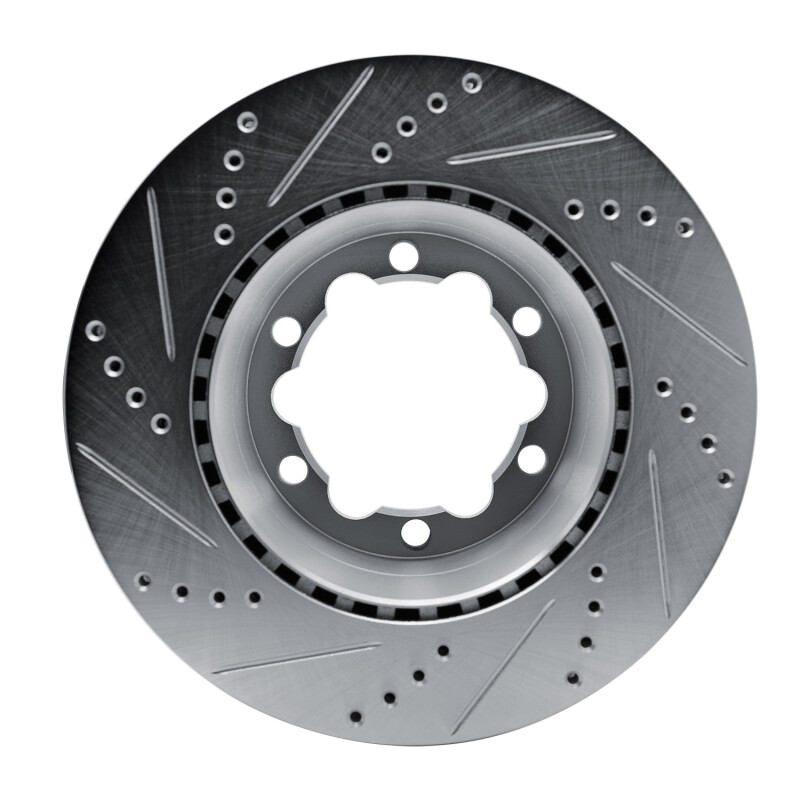 Picture of R1 2006-2025 American Coach Patriot Rear Right Drilled & Slotted Silver Brake Rotor