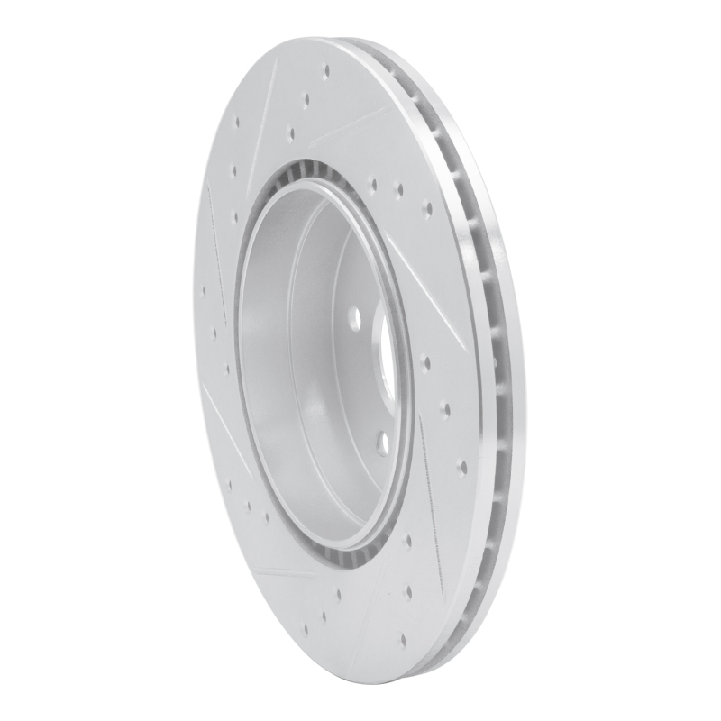 Picture of R1 1998-2009 Chrysler Crossfire Rear Right Drilled & Slotted Silver Brake Rotor