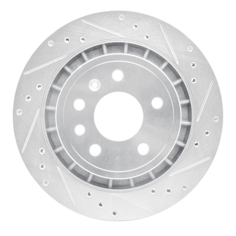 Picture of R1 2002-2010 Saab 9-5 Rear Right Drilled & Slotted Silver Brake Rotor