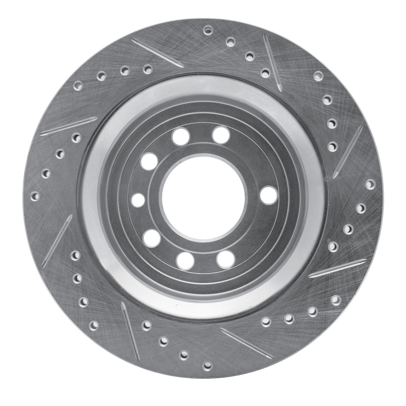 Picture of R1 2008-2011 Saab 9-3X Rear Left Drilled & Slotted Silver Brake Rotor