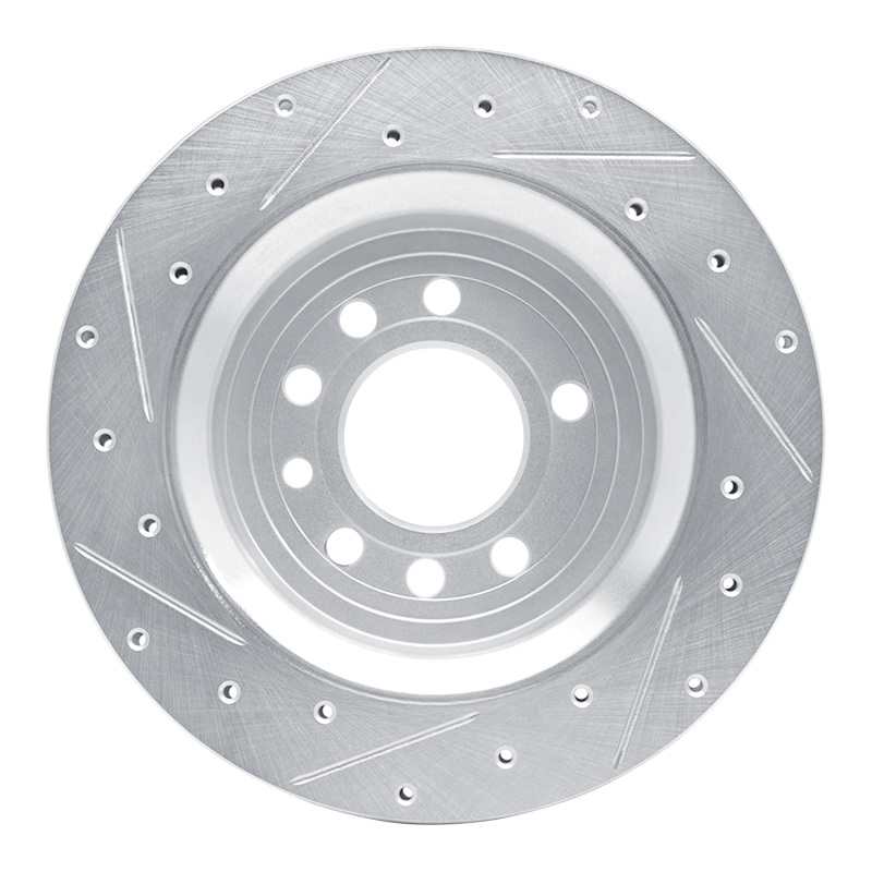 Picture of R1 2008-2011 Saab 9-3 Rear Right Drilled & Slotted Silver Brake Rotor