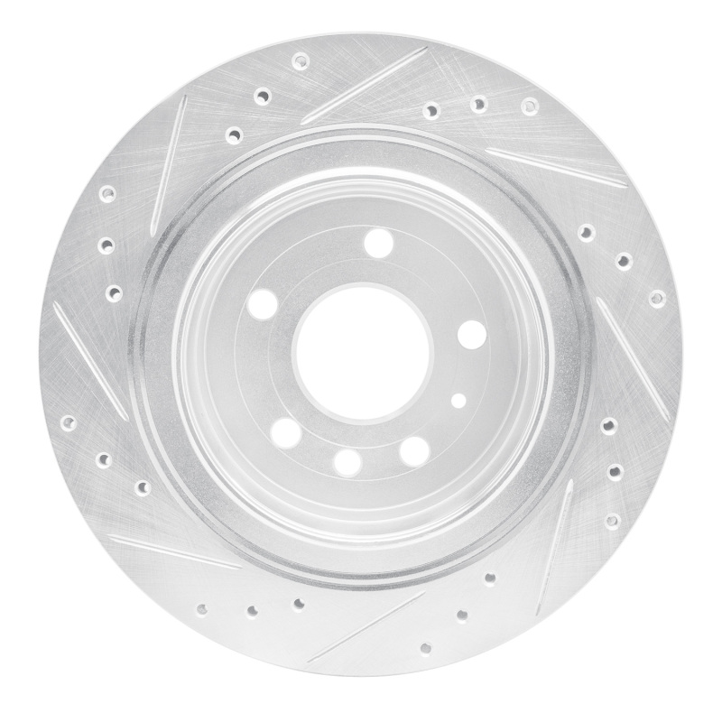 Picture of R1 2002-2010 Saab 9-5 Rear Right Drilled & Slotted Silver Brake Rotor