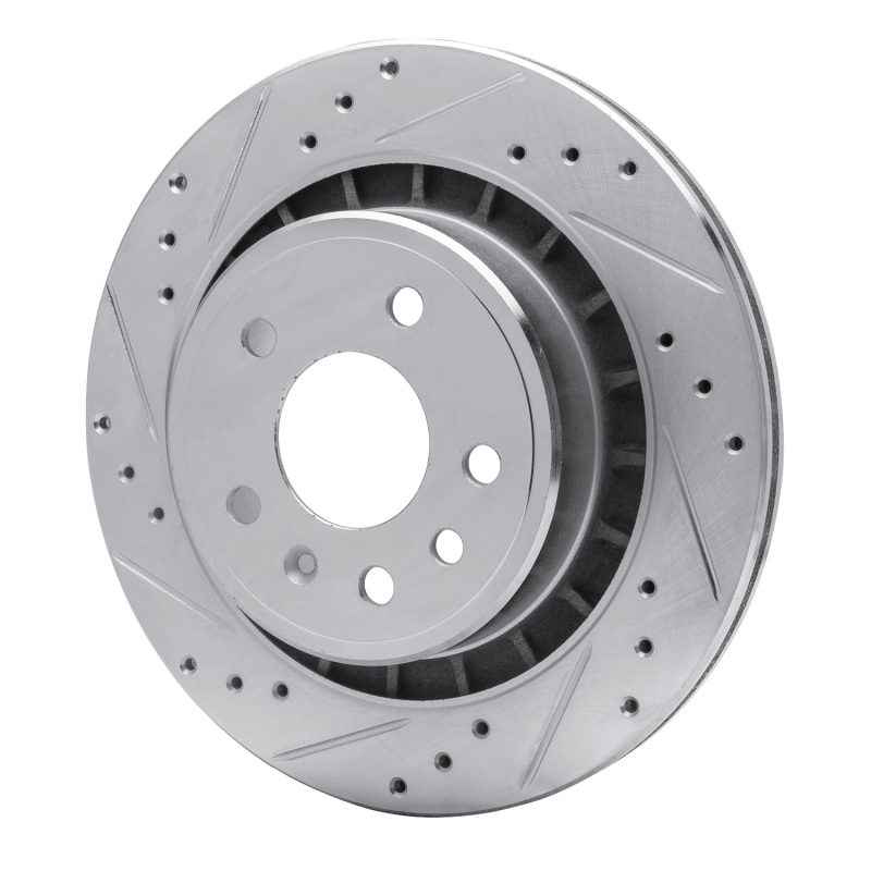 Picture of R1 2002-2010 Saab 9-5 Rear Left Drilled & Slotted Silver Brake Rotor