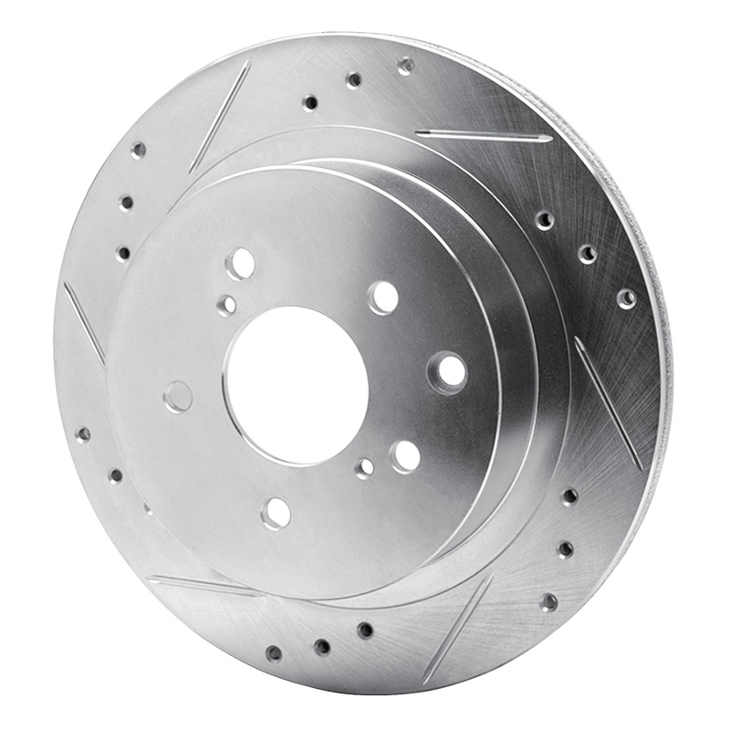 Picture of R1 89-96 Nissan 300ZX Turbo Rear Left Drilled & Slotted Silver Brake Rotor