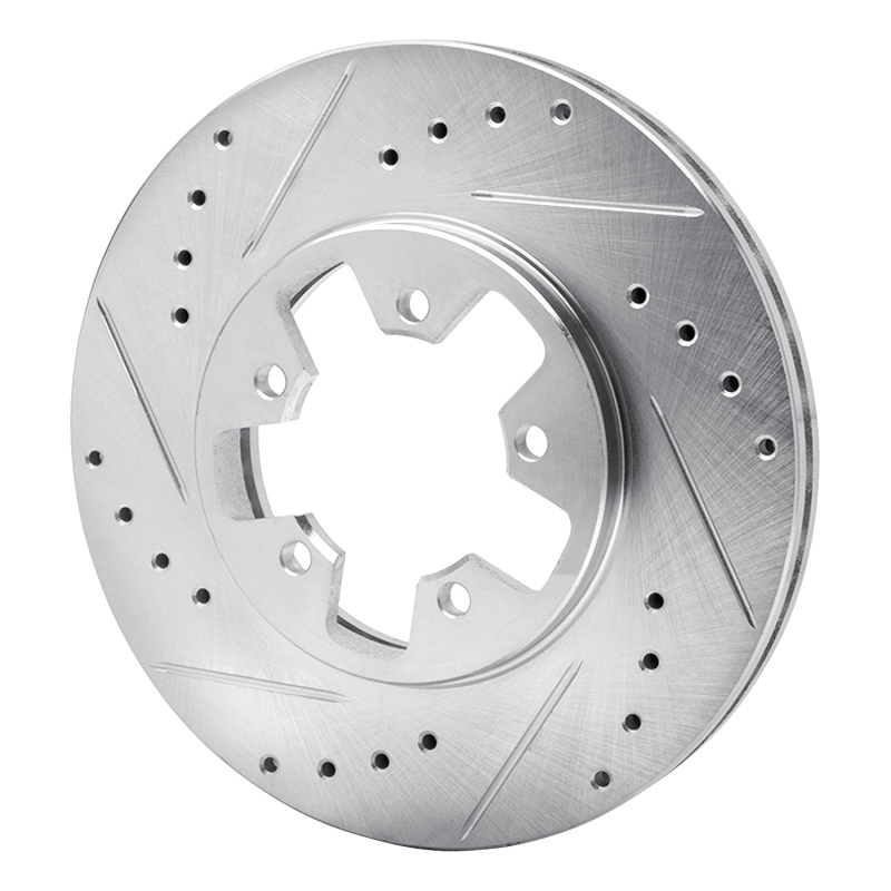 Picture of R1 1984-1989 Nissan 200SX Front Left Drilled & Slotted Silver Brake Rotor
