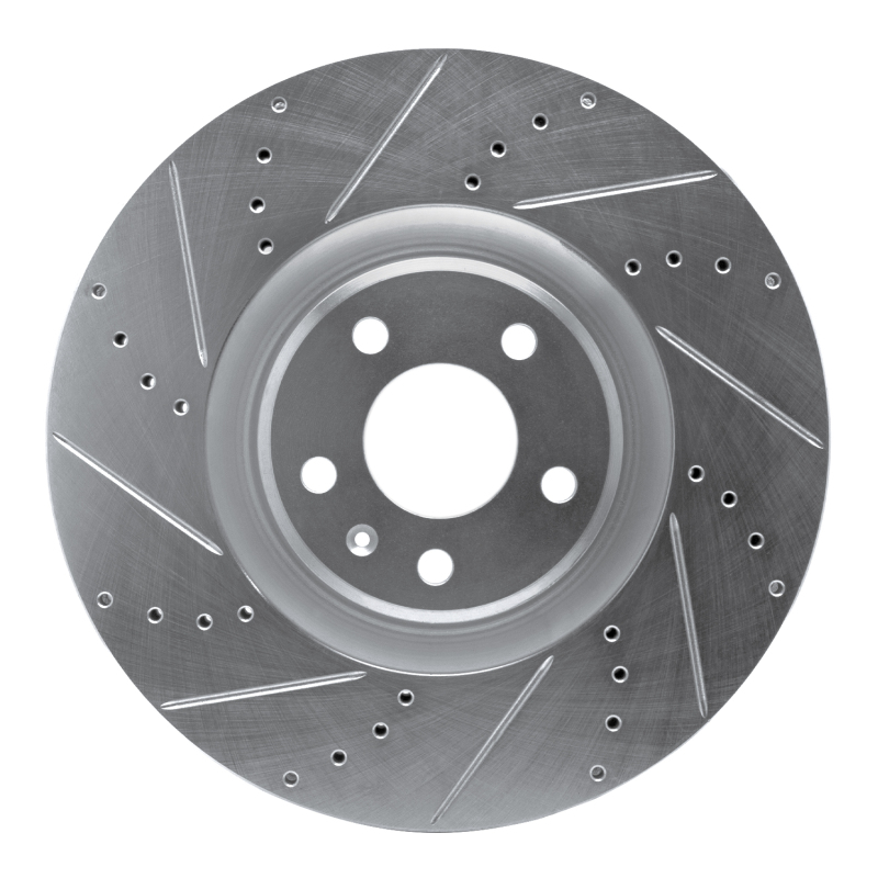 Picture of R1 2012-2018 Audi A6 Quattro Front Left Drilled & Slotted Silver Brake Rotor
