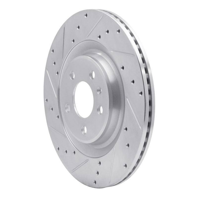 Picture of R1 2008-2025 Audi A7 Quattro Rear Left Drilled & Slotted Silver Brake Rotor