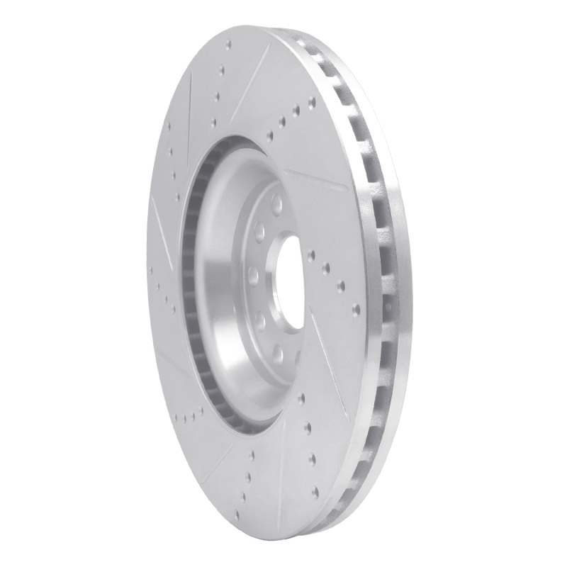 Picture of R1 2012-2025 Audi TTS Quattro Front Right Drilled & Slotted Silver Brake Rotor