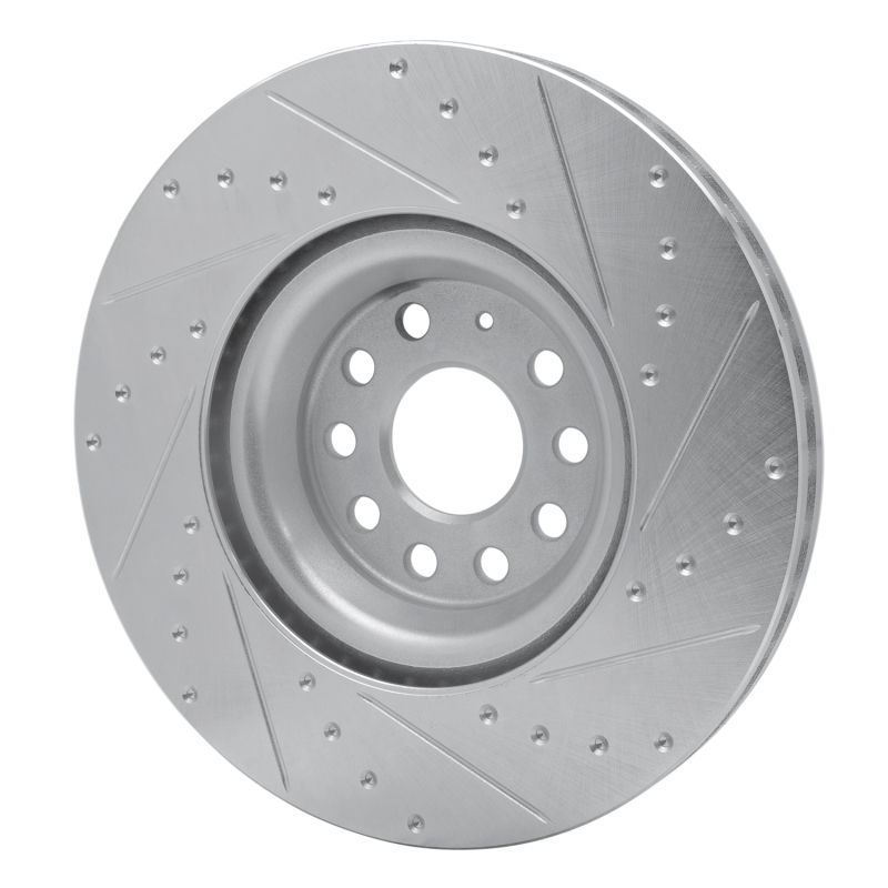 Picture of R1 2012-2025 Audi S3 (USA/Canada) Front Left Drilled & Slotted Silver Brake Rotor