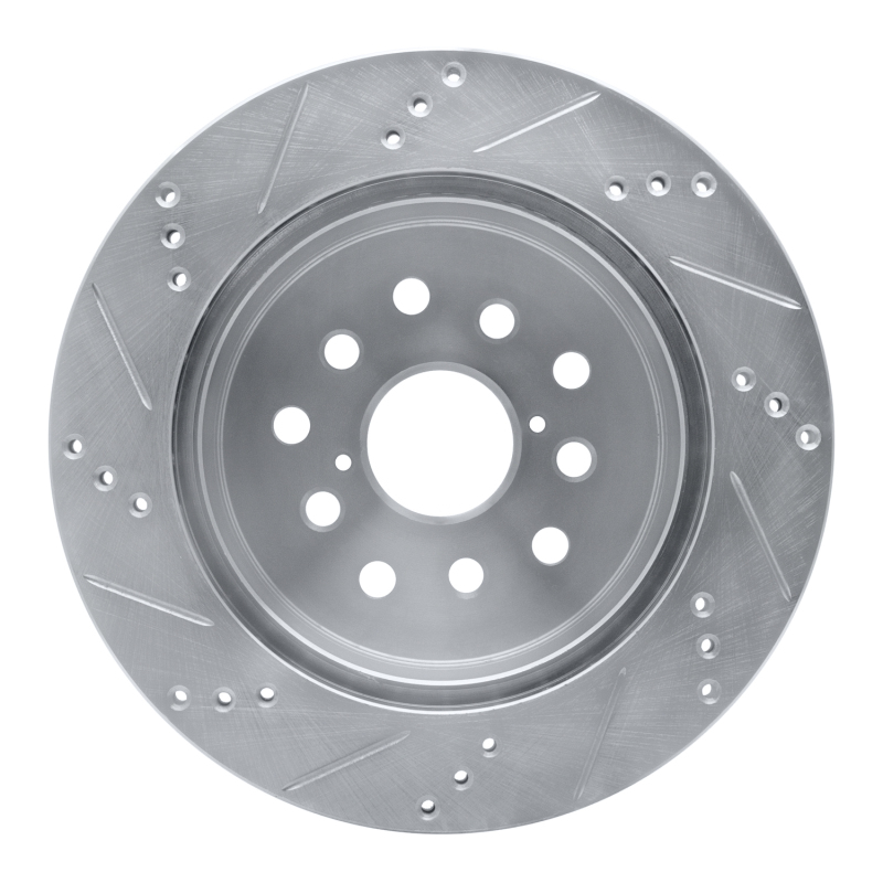 Picture of R1 2001-2006 Lexus LS430 Rear Right Drilled & Slotted Silver Brake Rotor