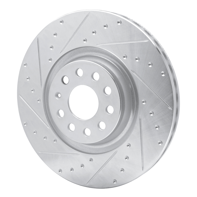 Picture of R1 2012-2025 Audi S3 (USA/Canada) Front Left Drilled & Slotted Silver Brake Rotor