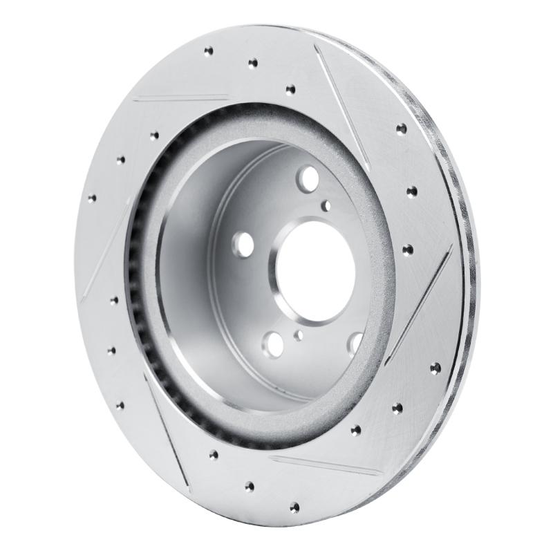 Picture of R1 2021-2025 Lexus IS300 Rear Left Drilled & Slotted Silver Brake Rotor