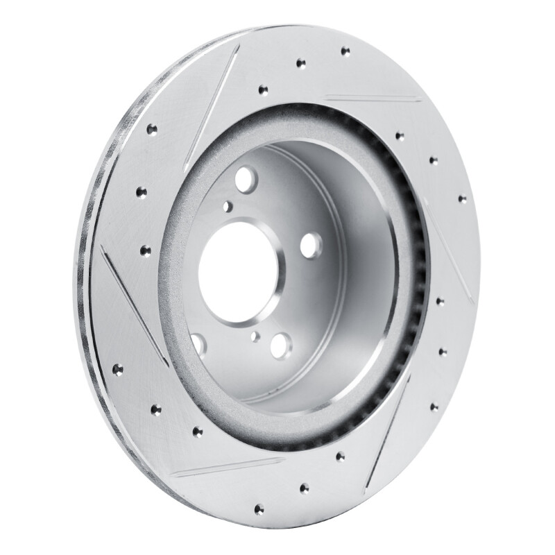 Picture of R1 2021-2025 Lexus IS350 Rear Right Drilled & Slotted Silver Brake Rotor