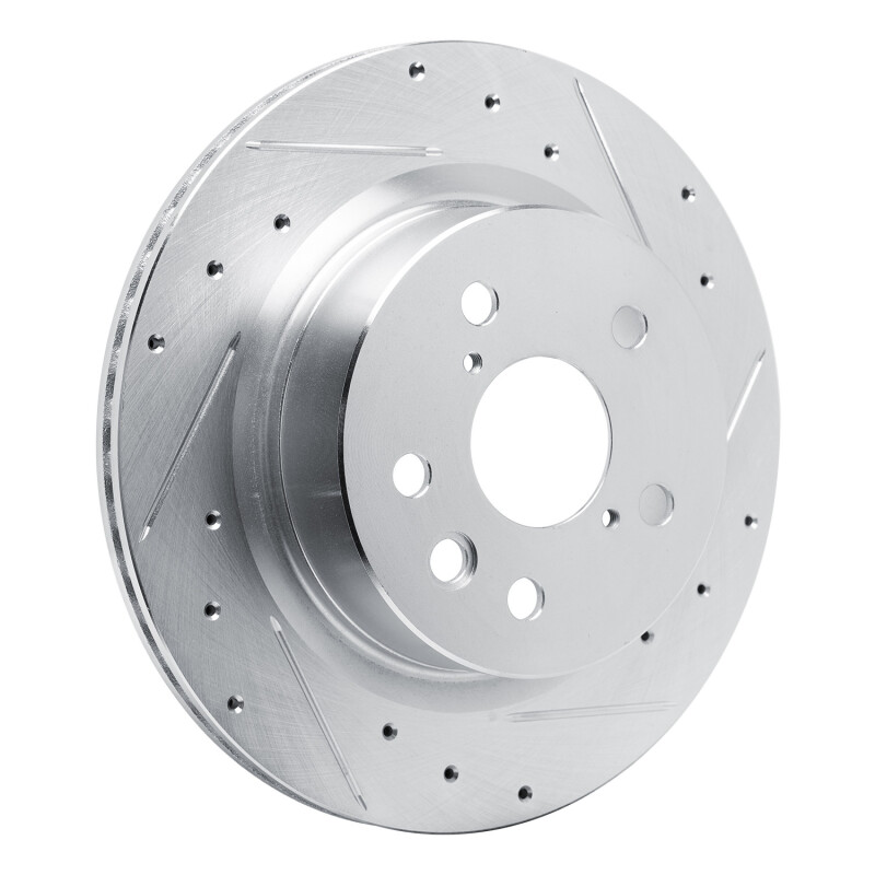 Picture of R1 2021-2025 Lexus IS350 Rear Right Drilled & Slotted Silver Brake Rotor