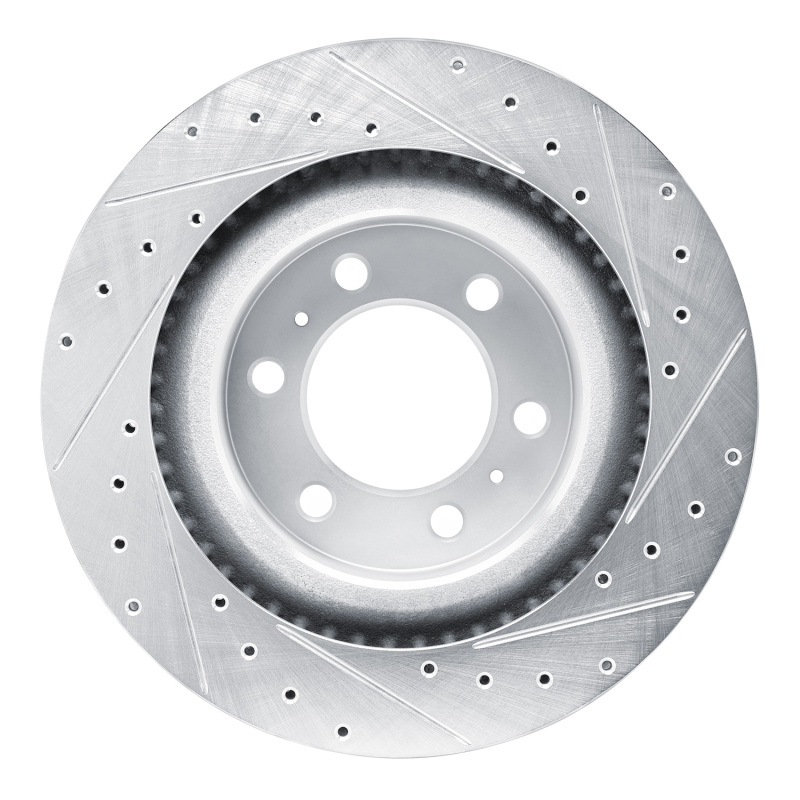Picture of R1 2022-2025 Lexus GX550 Front Left Drilled & Slotted Silver Brake Rotor
