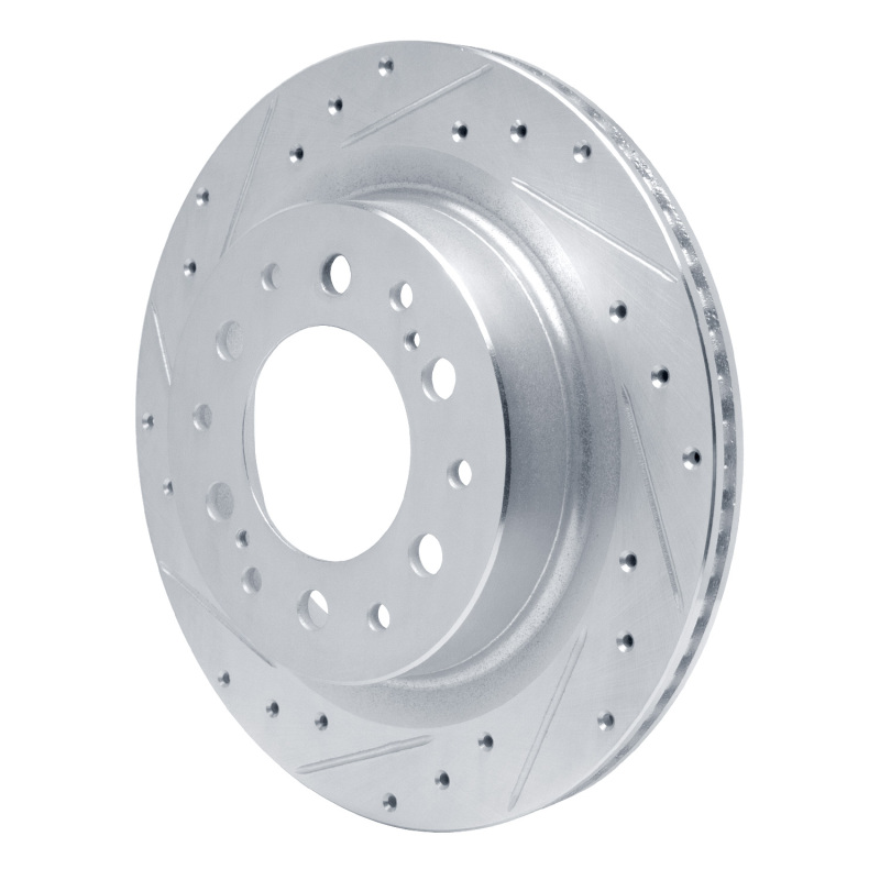 Picture of R1 2022-2025 Lexus LX600 Rear Left Drilled & Slotted Silver Brake Rotor