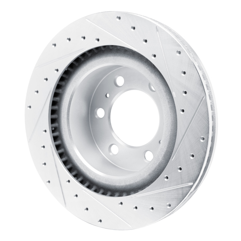 Picture of R1 2022-2025 Lexus GX550 Front Left Drilled & Slotted Silver Brake Rotor