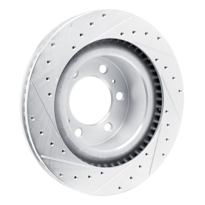 Picture of R1 2022-2025 Lexus LX600 Front Right Drilled & Slotted Silver Brake Rotor