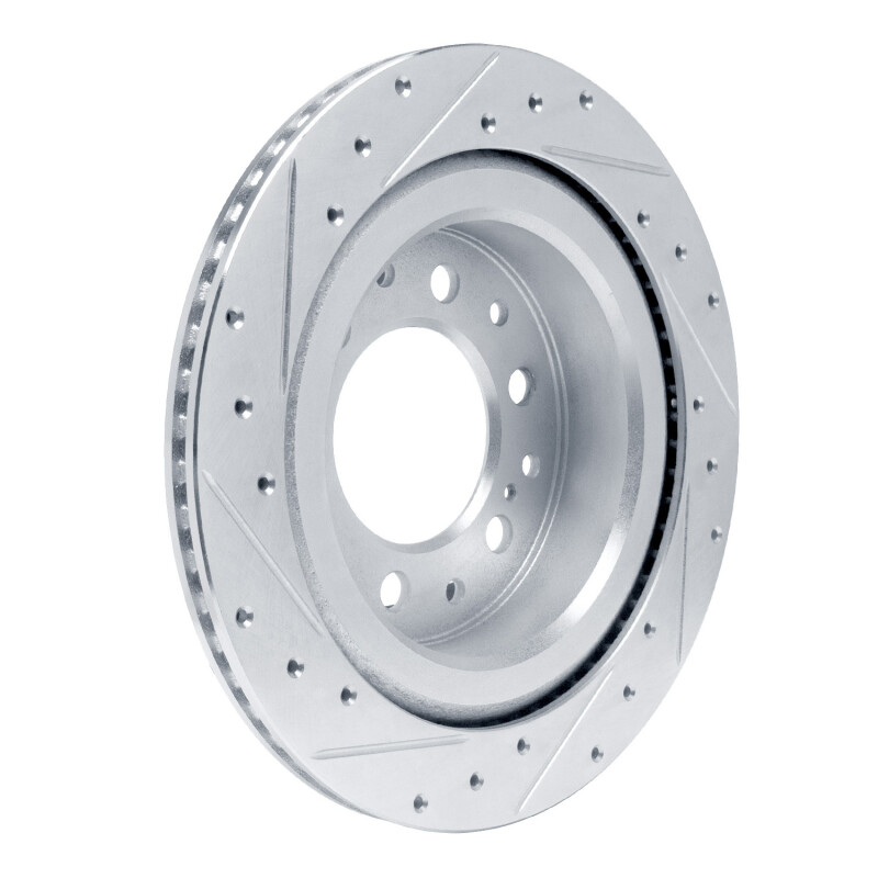 Picture of R1 2022-2025 Lexus GX550 Rear Right Drilled & Slotted Silver Brake Rotor
