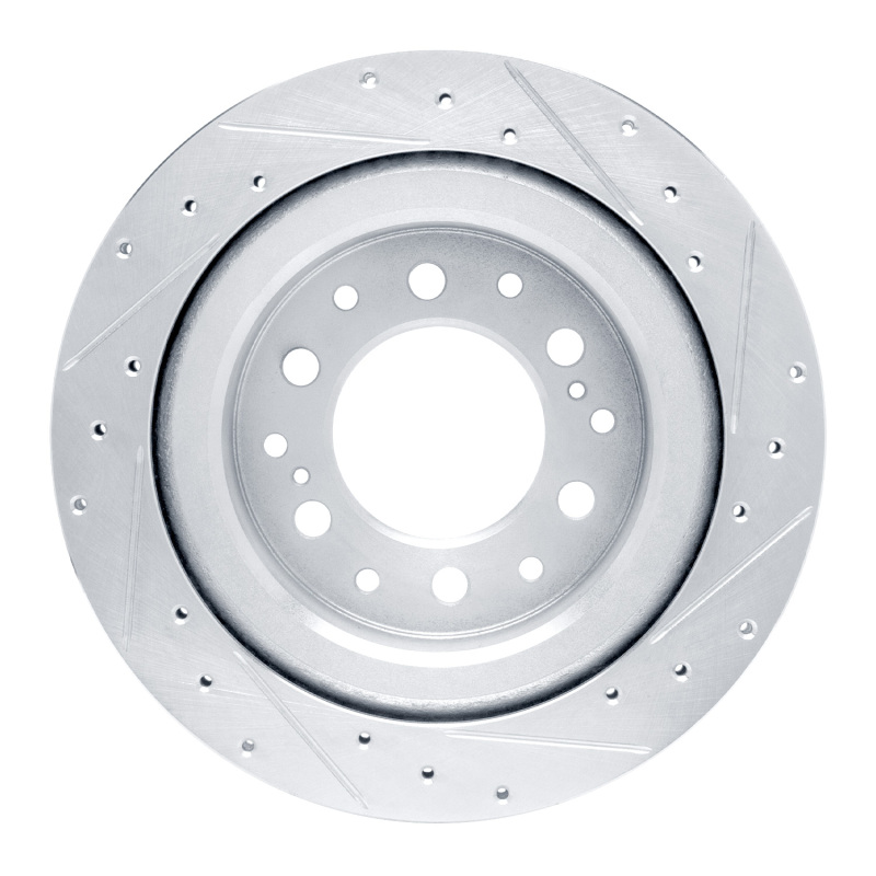 Picture of R1 2022-2025 Lexus LX600 Rear Left Drilled & Slotted Silver Brake Rotor
