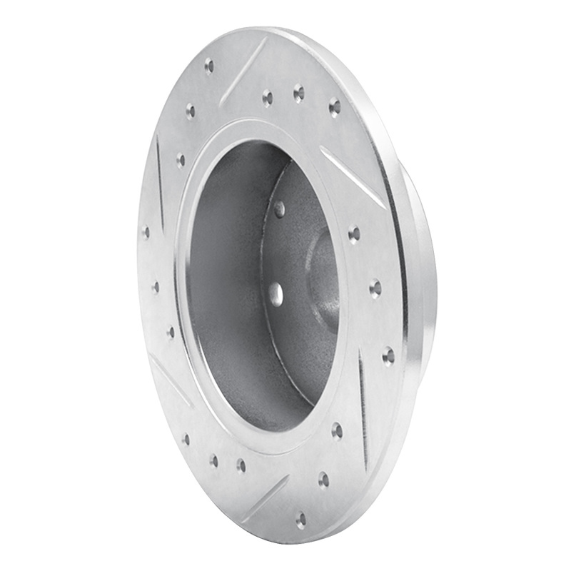 Picture of R1 1981-1985 Mazda RX-7 Rear Right Drilled & Slotted Silver Brake Rotor