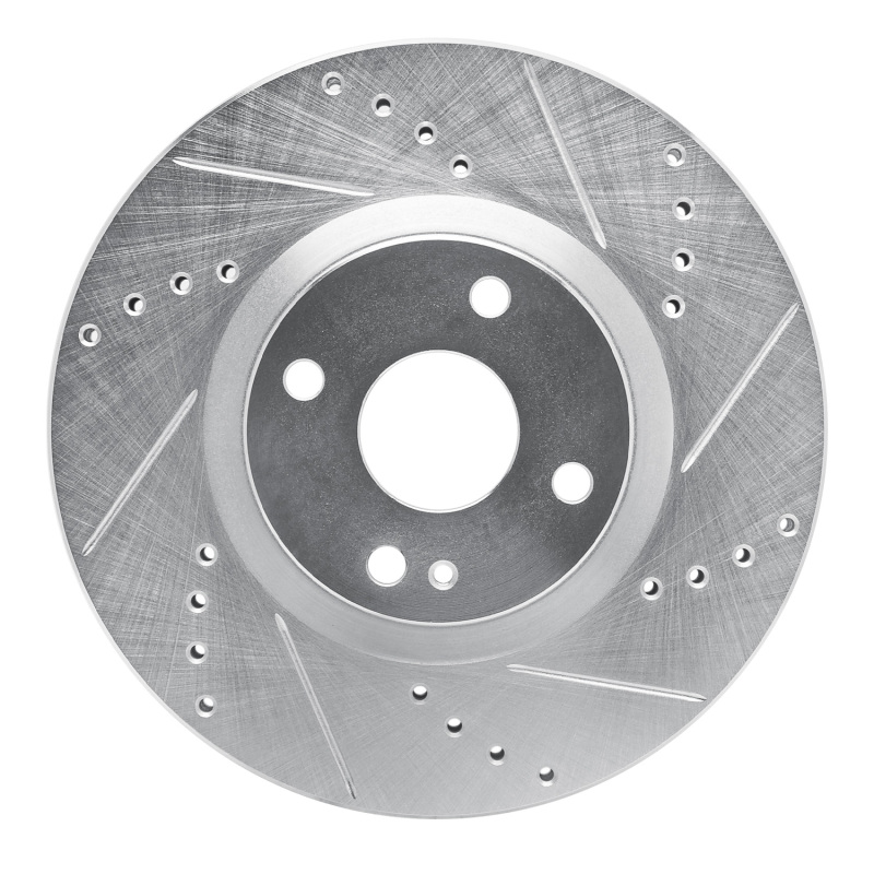 Picture of R1 2016-2025 Fiat 124 Spider Front Right Drilled & Slotted Silver Brake Rotor