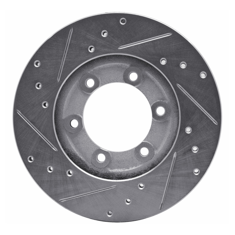 Picture of R1 1986-1993 Mazda B2200 Front Right Drilled & Slotted Silver Brake Rotor