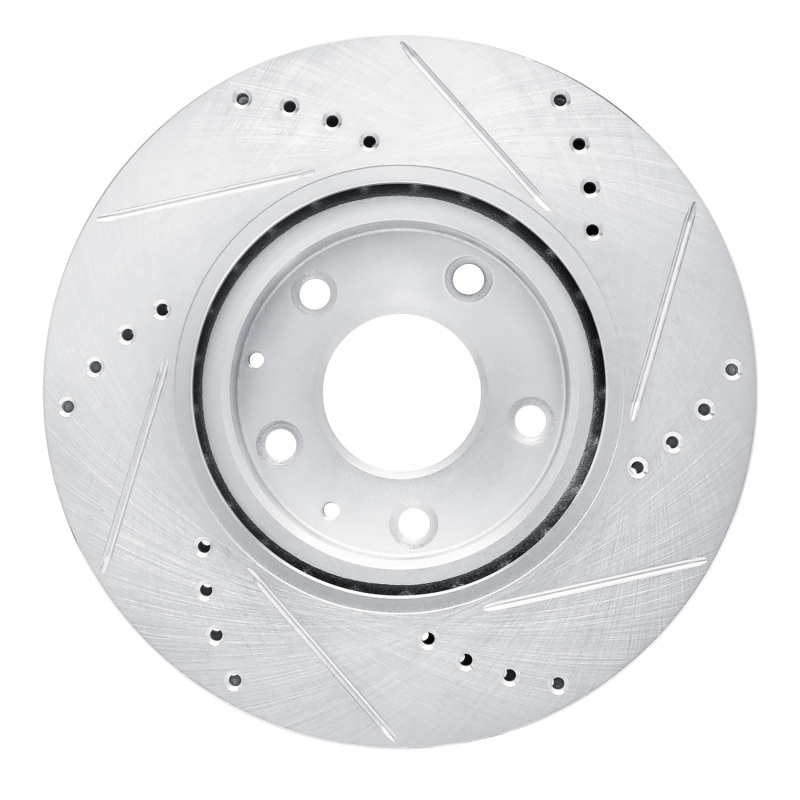 Picture of R1 2019-2025 Mazda 3 Front Left Drilled & Slotted Silver Brake Rotor