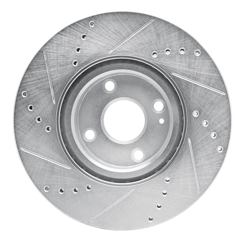 Picture of R1 2016-2025 Fiat 124 Spider Front Right Drilled & Slotted Silver Brake Rotor