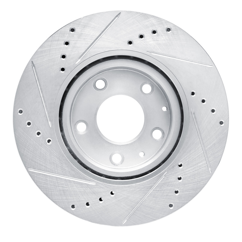 Picture of R1 2019-2025 Mazda 3 Front Right Drilled & Slotted Silver Brake Rotor