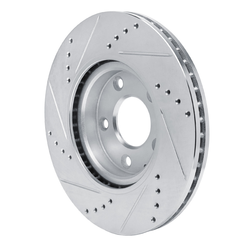 Picture of R1 2019-2025 Mazda 3 Front Right Drilled & Slotted Silver Brake Rotor