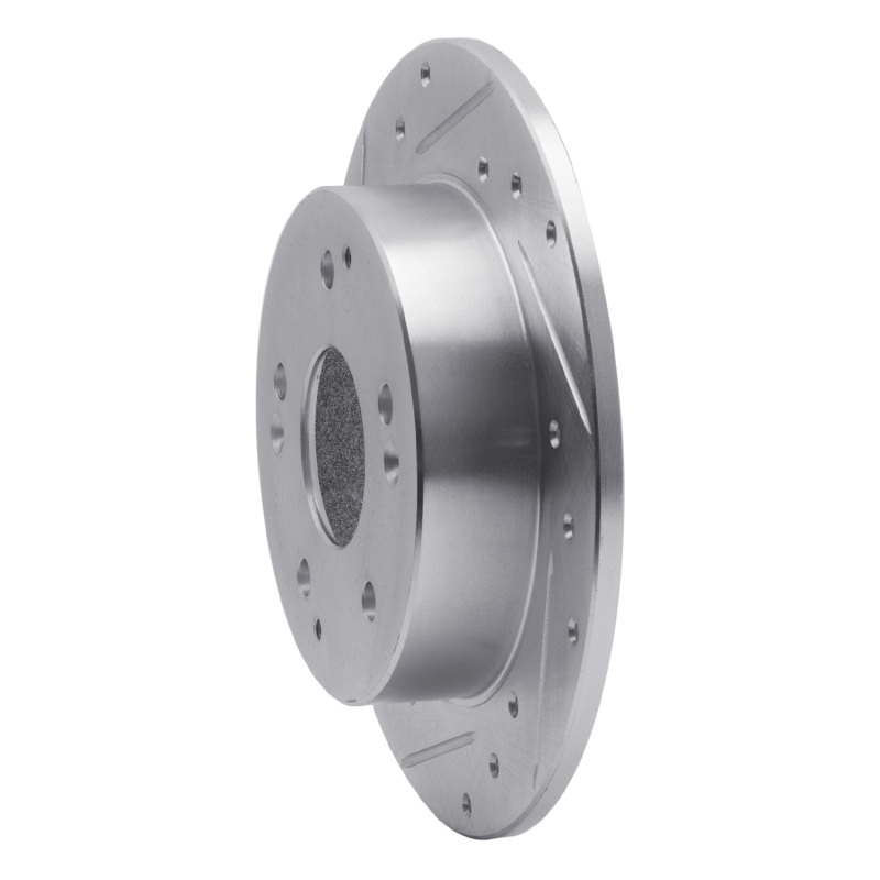 Picture of R1 97-01 Acura Integra Rear Left Drilled & Slotted Silver Brake Rotor