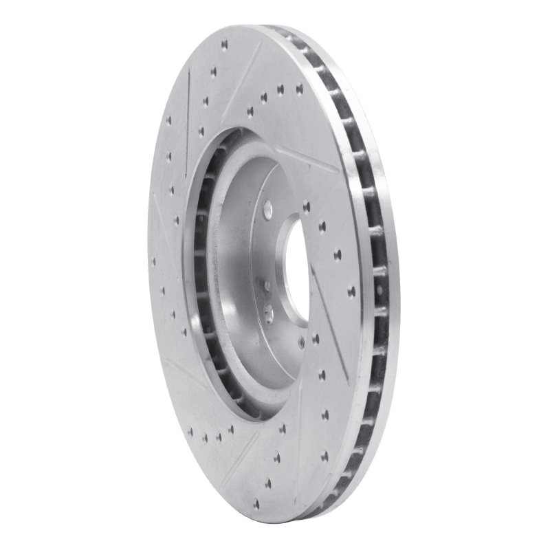 Picture of R1 06-15 Honda Civic Si Front Right Drilled & Slotted Silver Brake Rotor