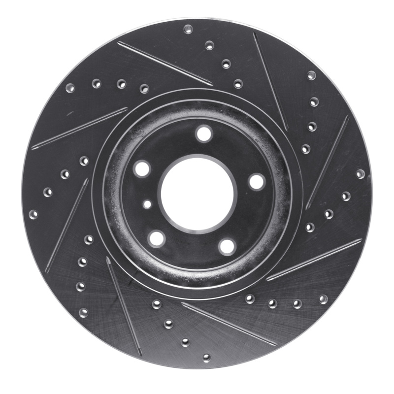 Picture of R1 09-23 Nissan 370Z Front Left Drilled & Slotted Silver Brake Rotor