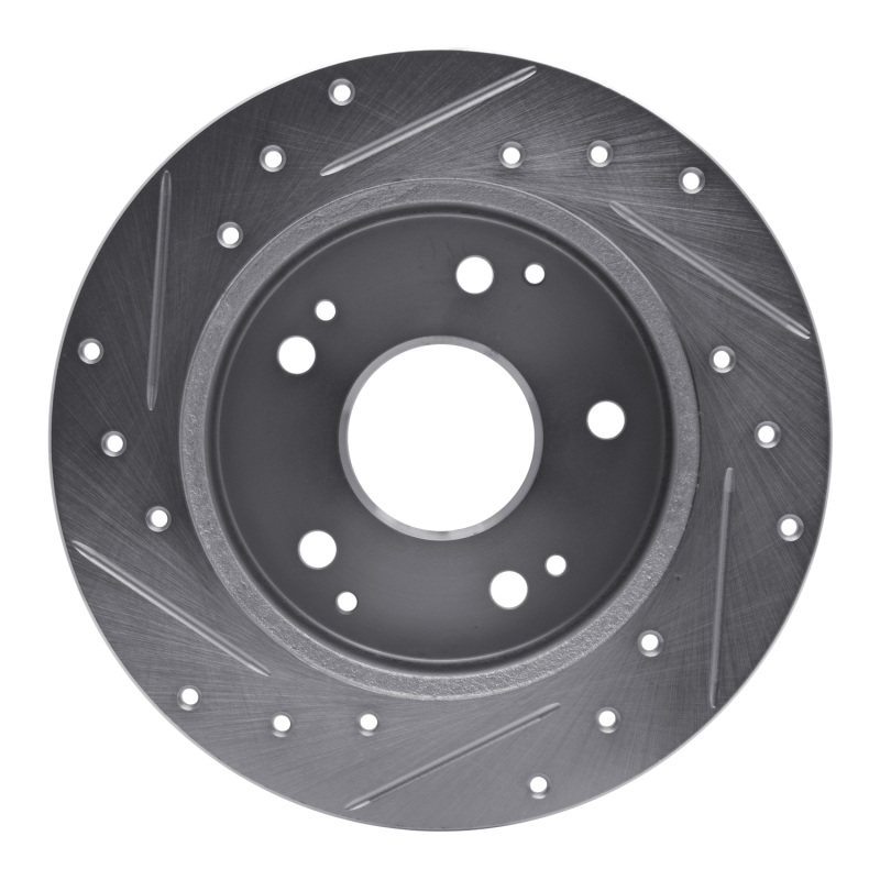 Picture of R1 97-01 Acura Integra Rear Right Drilled & Slotted Silver Brake Rotor