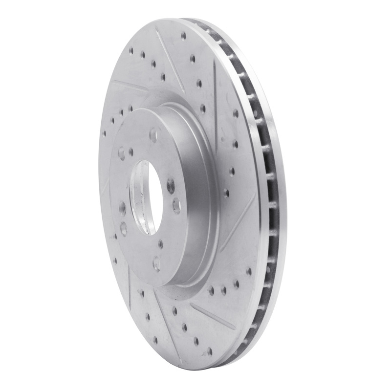 Picture of R1 06-15 Honda Civic Si Front Right Drilled & Slotted Silver Brake Rotor