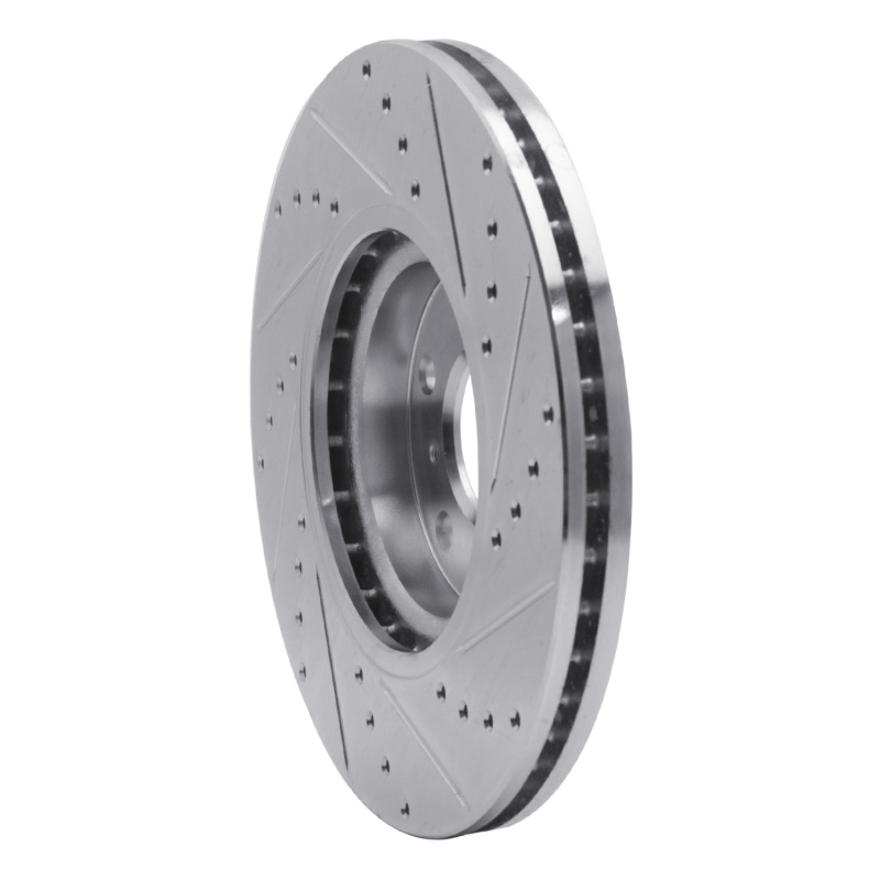 Picture of R1 09-23 Nissan 370Z Front Left Drilled & Slotted Silver Brake Rotor