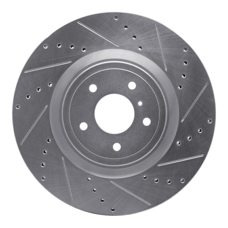 Picture of R1 09-20 Nissan 370Z Front Right Drilled & Slotted Silver Brake Rotor
